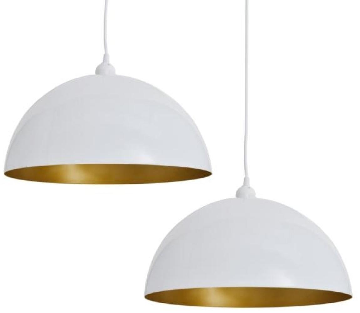 vidaXL Deckenleuchte 2 Stk. Höhenverstellbar Halbkugelförmig Weiß 241114 Bild 1