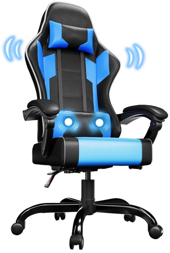 HOMALL Gaming-Stuhl Bürostuhl mit Massagefunktion, Fußstütze, ergonomischer Gaming Stuhl Bild 1