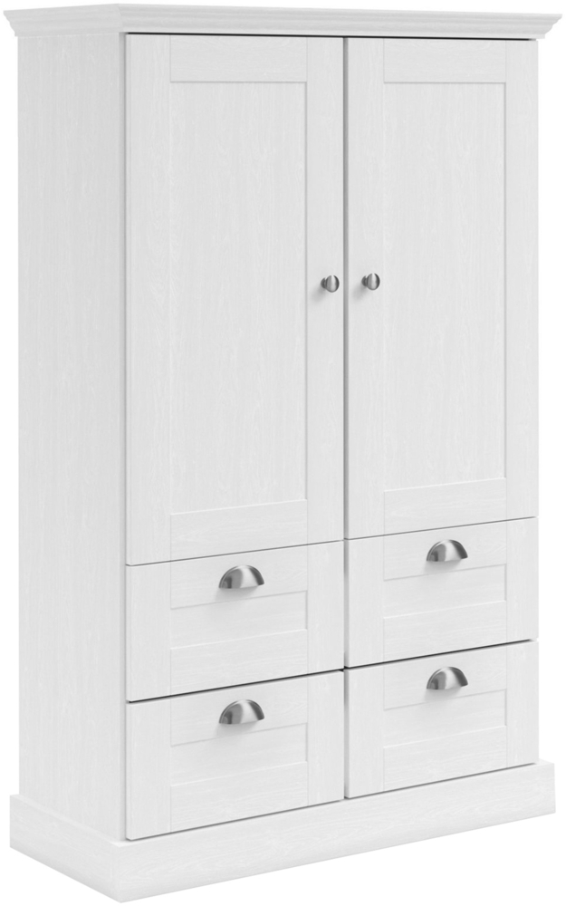 Mehrzweckschrank >Motala< in Weiß - 83x130x35cm (BxHxT) Bild 1