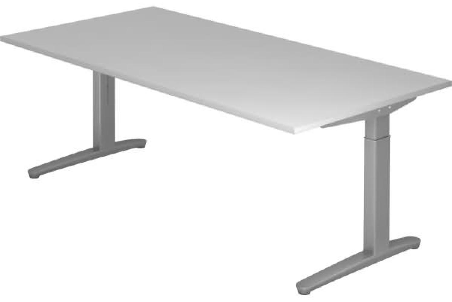 'XB2E' Schreibtisch C-Fuß 200x100 cm Grau/Silber Bild 1