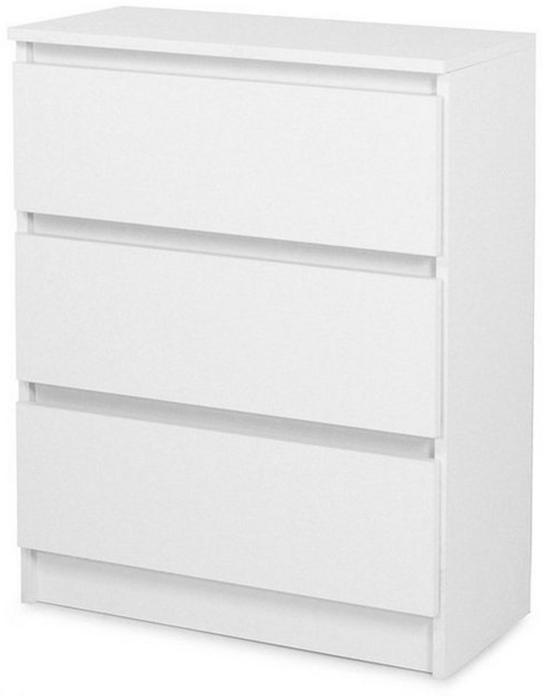 Roysson Home Kommode mit 3 Schubladen 70cm: Weiß Bild 1