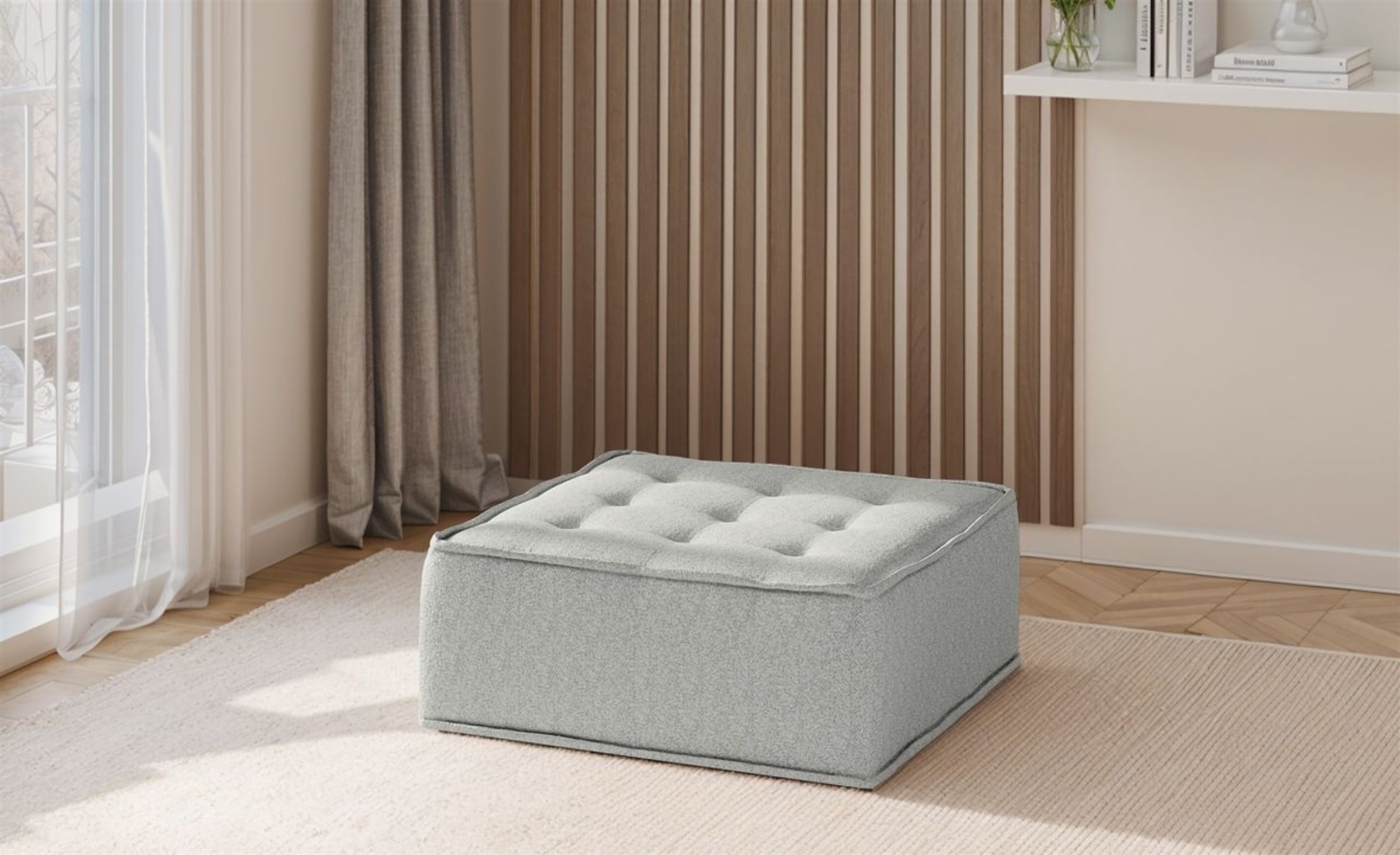 Polsterhocker Modul SANDE Stoff Alpine Hellgrau Bild 1
