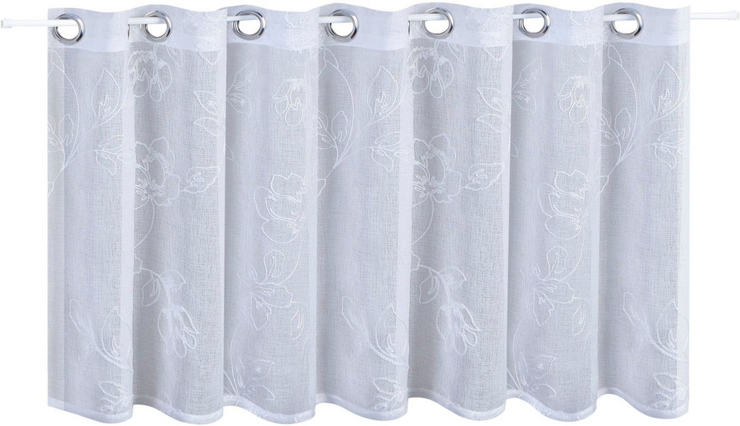 Gerster Gardine Davina, Ösen (1 St), transparent, Wirkware, Ösenpanneau bestickt Bild 1