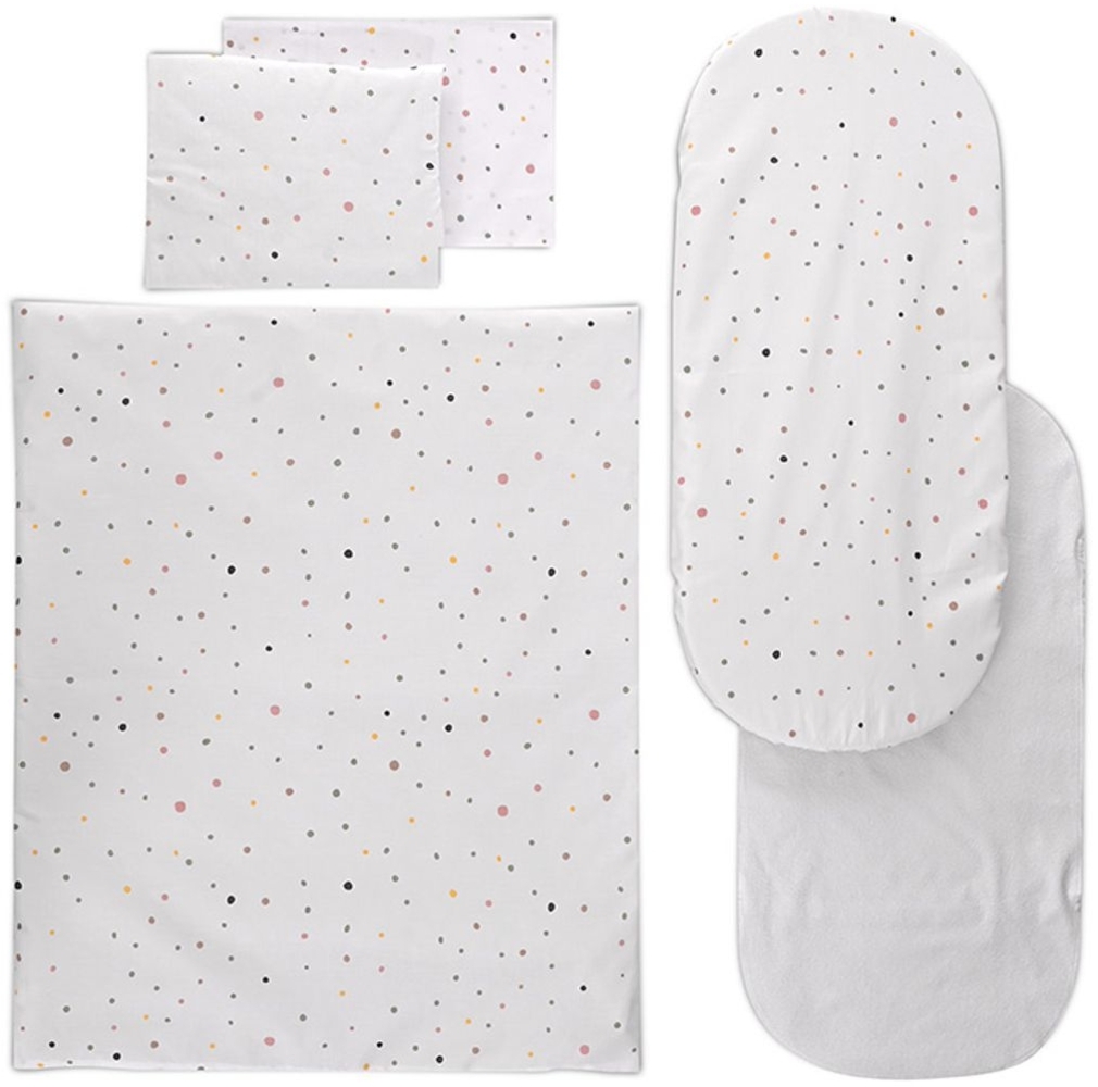 Lorelli Kinderwagen-Bettwäscheset 5-tlg. Decke 78 x 62, Kissen 35 x 25, Laken grün gemustert Bild 1