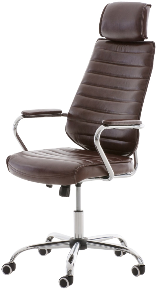 DELUKE® Bürostuhl Ergonomisch FUGOR Schreibtischstuhl mit Rollen Höhenverstellbarer Drehstuhl, Arbeitsstuhl mit Kopfstütze Chefsessel, Computerstuhl 125 kg Bordeauxrot Bild 1