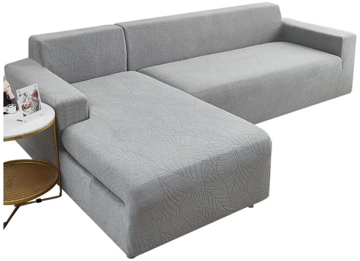 Coonoor Sofabezug Sofaschoner Ecksofa für L Form Erfordert Zwei Couchbezug, Stretch Sofa Cover Bild 1