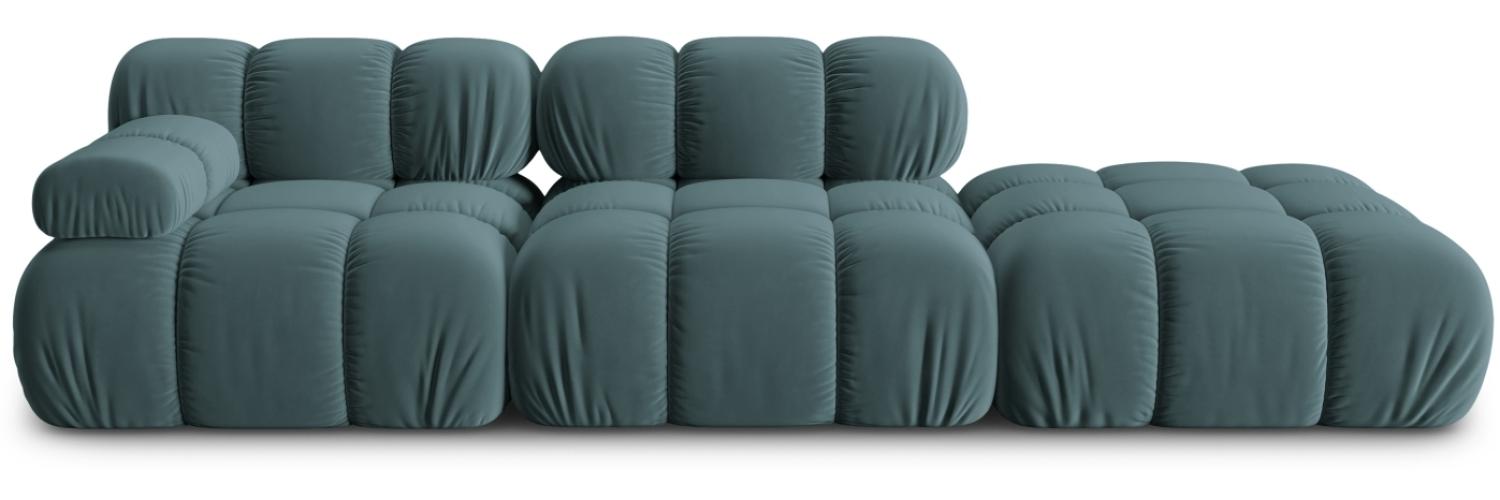 Micadoni Modulares Sofa Bellis 4-Sitzer Rechts Samtstoff Petrol Bild 1