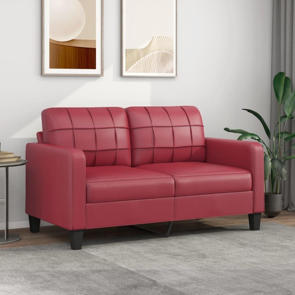 vidaXL 2-Sitzer-Sofa Weinrot 140 cm Kunstleder 359120 Bild 1