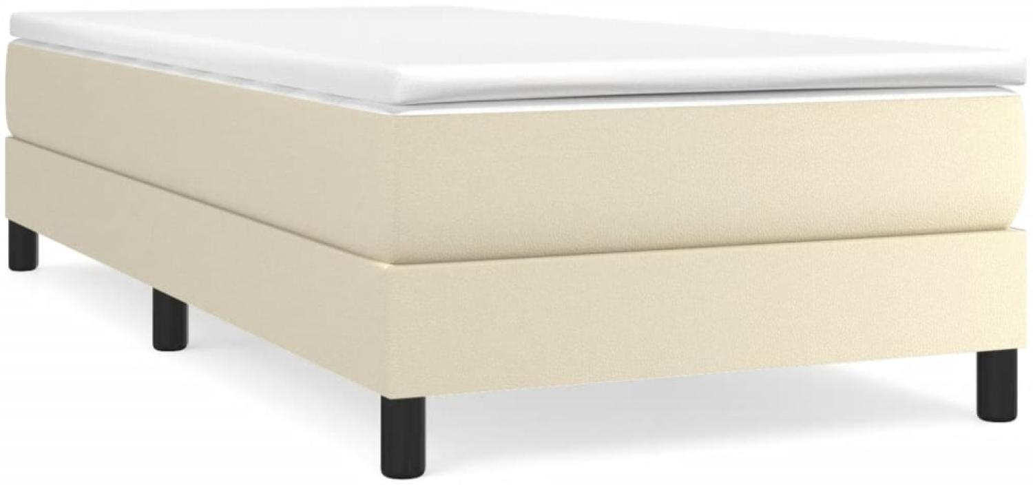 vidaXL Boxspringbett Creme 80x200 cm Kunstleder [3120666] Bild 1