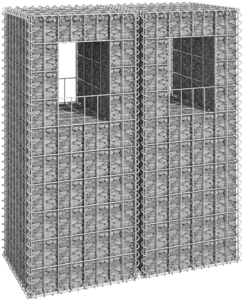 vidaXL Gabionensäulen 2 Stk. 40x40x100 cm Eisen 151261 Bild 1