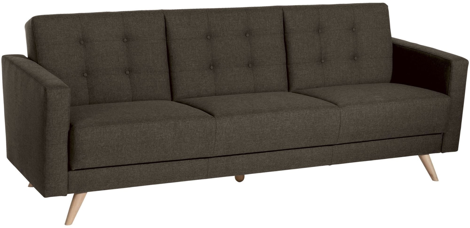 Sofa 3-Sitzer mit Bettfunktion Karisa Bezug Flachgewebe Buche natur / braun 21911 Bild 1