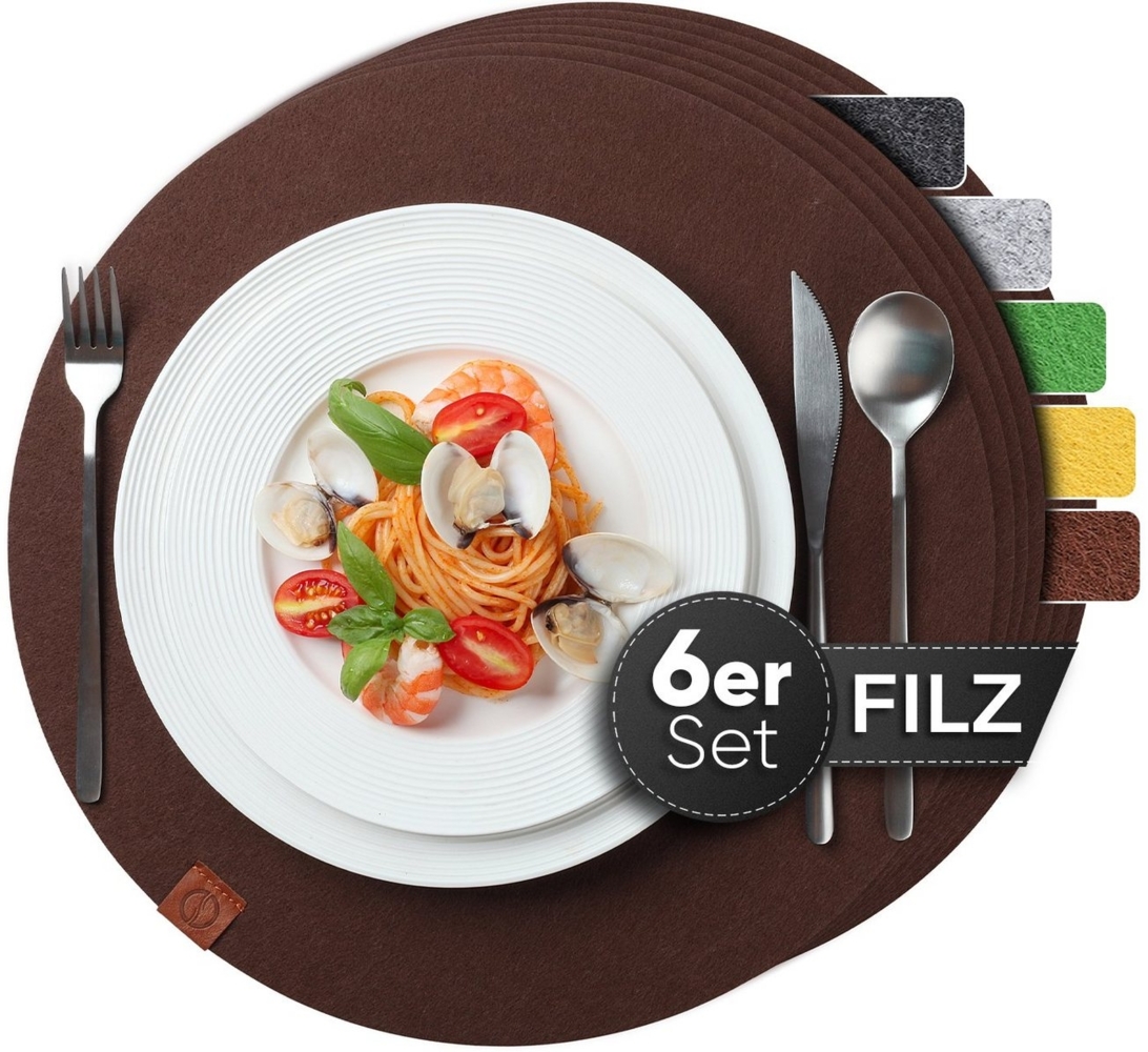 Loco Bird Platzset Tischset aus Filz, 6er Set Rechteckig, 38 cm Telleruntersetzer, (Tischset), abwischbare Tischuntersetzer Platzdeckchen Bild 1