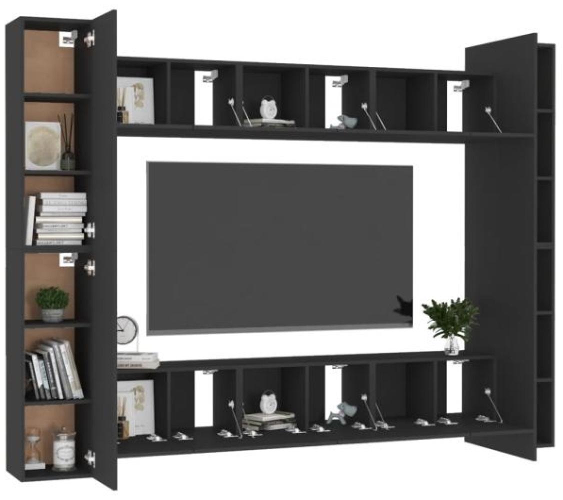 vidaXL 10-tlg. TV-Schrank-Set Schwarz Spanplatte [3078757] Bild 1