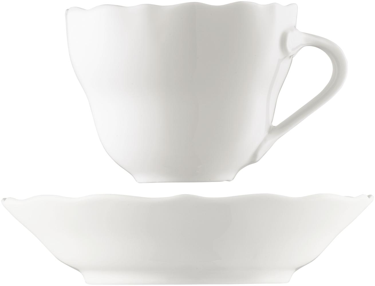 Hutschenreuther Maria Theresia Kaffeetasse mit Untertasse, Porzellan, Weiß, 230 ml, 2-tlg, 14740 Bild 1