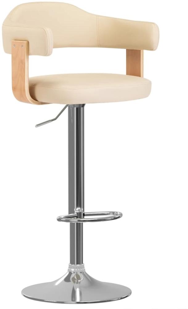 vidaXL 2 Stk. Barhocker Bugholz und Kunstleder Cremefarbend [327337] Bild 1