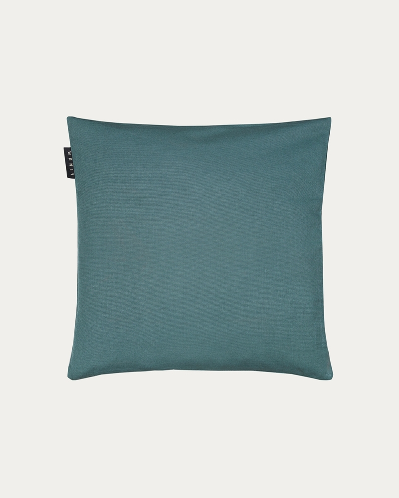 LINUM ANNABELL Elegant Kissenhülle 40x40 cm, 100% Baumwolle, Maschinenwaschbar, Dunkles Grautürkis Bild 1