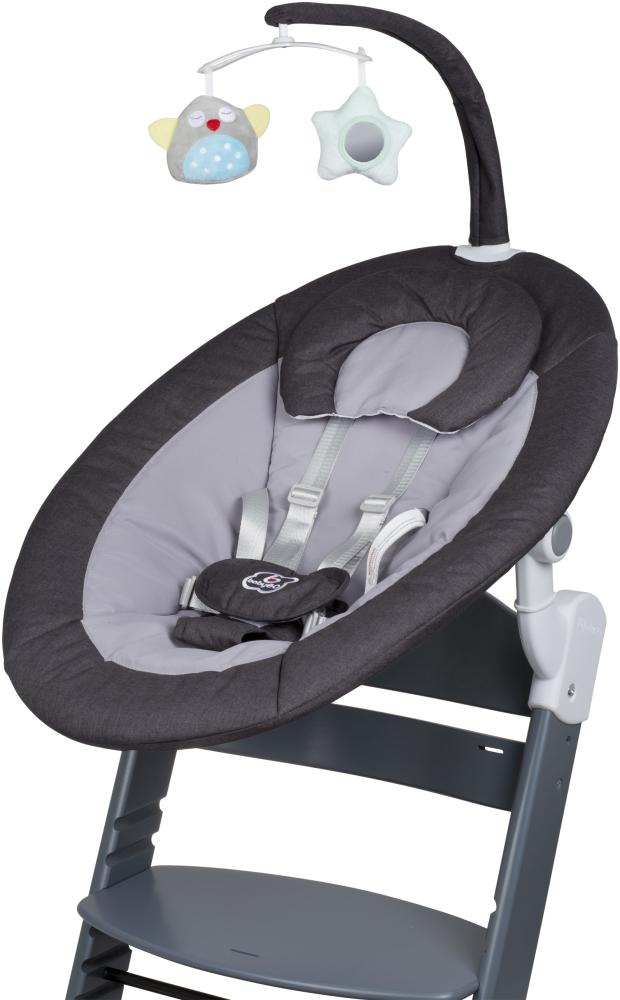 BabyGO 'Homey' Babywippe und Family Hochstuhl Set dark grey /grey inkl. Adapter Bild 1