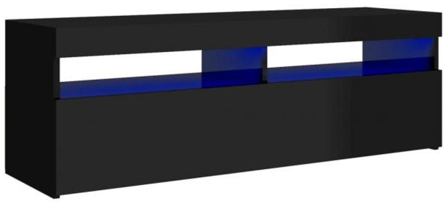 vidaXL TV-Schrank mit LED-Leuchten Hochglanz-Schwarz 120 x 35 x 40 cm, Mit Beleuchtung [804380] Bild 1