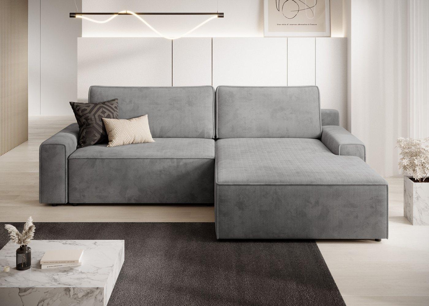 TRENDMANUFAKTUR Ecksofa Challenge, Schlafsofa mit Bettkasten, Couch in L-Form, Breite 245 cm, Recamiere beidseitig montierbar, auch in trendigem Cordstoff Bild 1