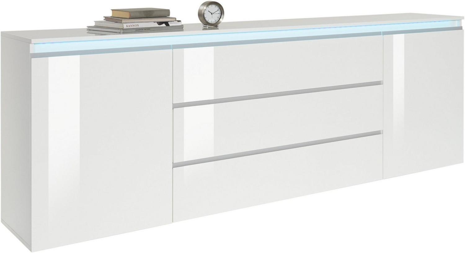 INOSIGN Sideboard Magic, Kommode, Schrank, Kredenz, mit 2 Türen und 3 Schubkästen Hochglanz lackiert (B/T/H) 240x40x80 cm Bild 1