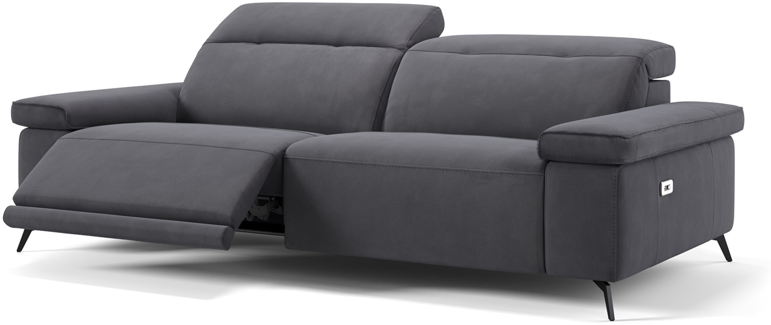 Sofanella Stoffsofa URBANA Dreisitzer Relaxsofa italienisch in Dunkelgrau S: 210 Breite x 114 Tiefe Bild 1