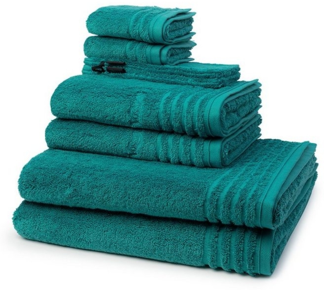 Vossen Vienna Style Supersoft 8 tlg. Frottier-Set - 2 X Handtuch (50 X 100cm), 2 X Duschtuch (67 X 140cm), 2 X Gästetuch (30 X 50cm), 2 X Waschhandschuh (16 X 22cm) - 620 g/m2 - Lagoon Bild 1