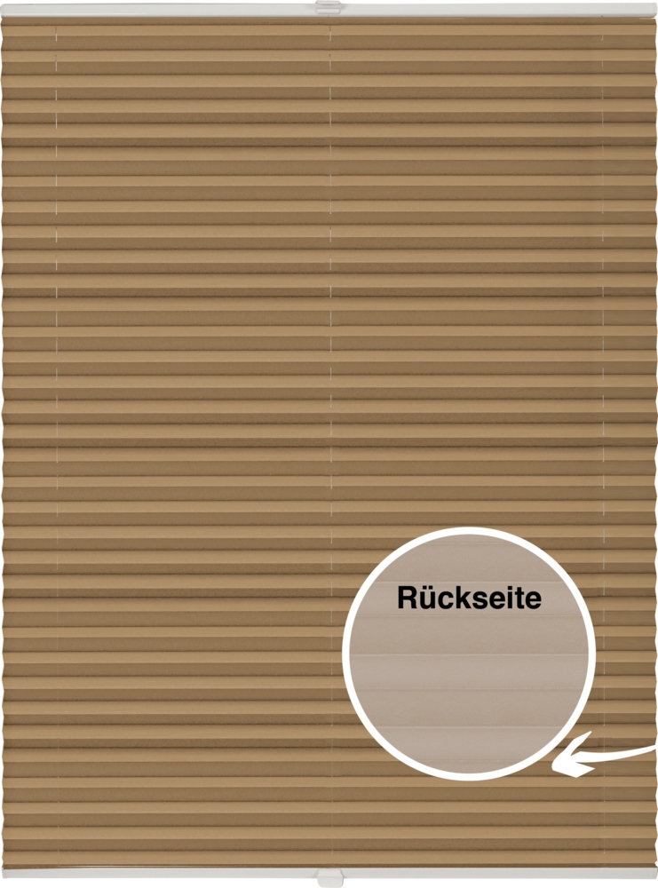 ondeco Plissee Thermo für Fenster innen, Montage in Glasleiste mit Spannschuh, Sonnenschutz-Rollo, Lichtschutz und blickdicht, leichte Verdunkelung, Cappuccino, B): 151-160 cm, H): 151-200 cm Bild 1