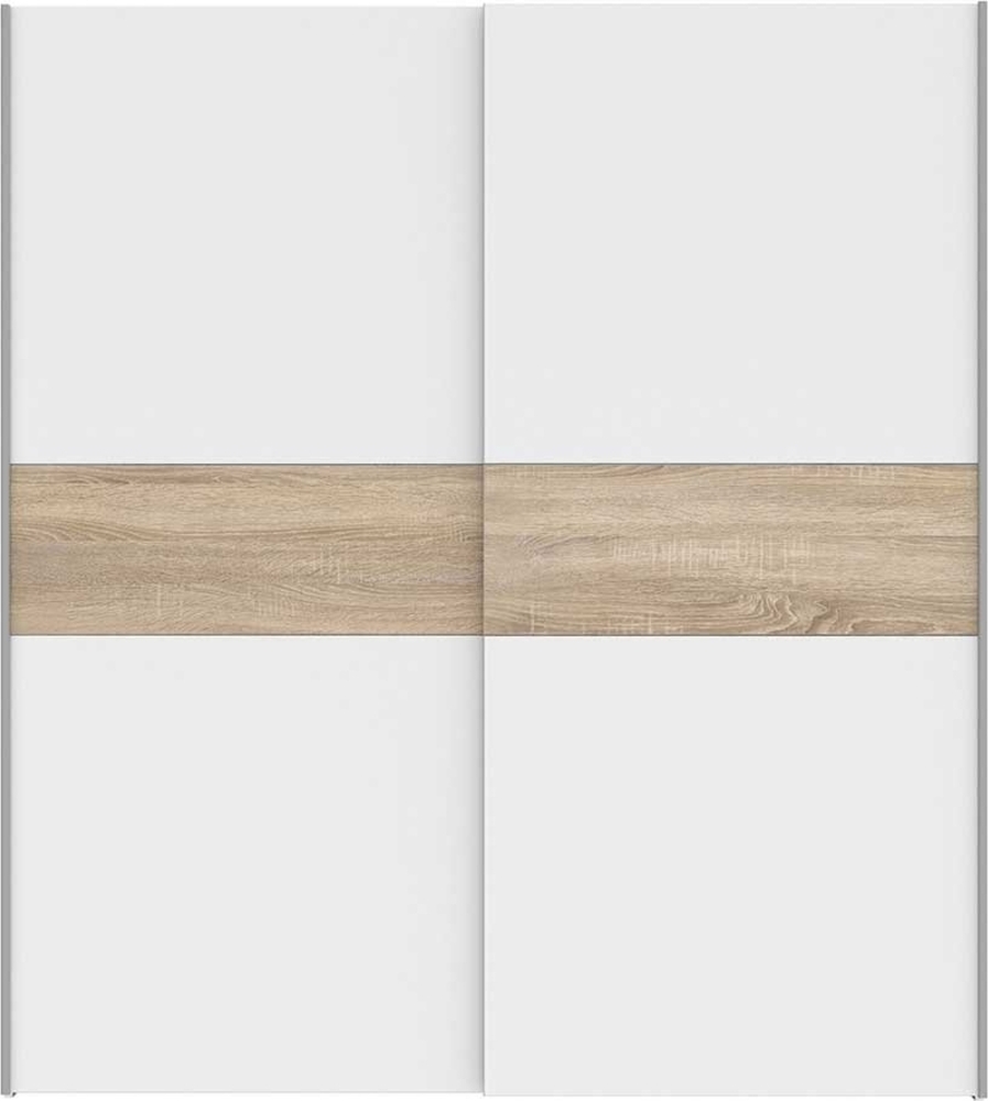 Schwebetürenschrank Nigel / Longline, Holzwerkstoff, Weiß, Holzfarben, 170 x 191 x 61 cm Bild 1