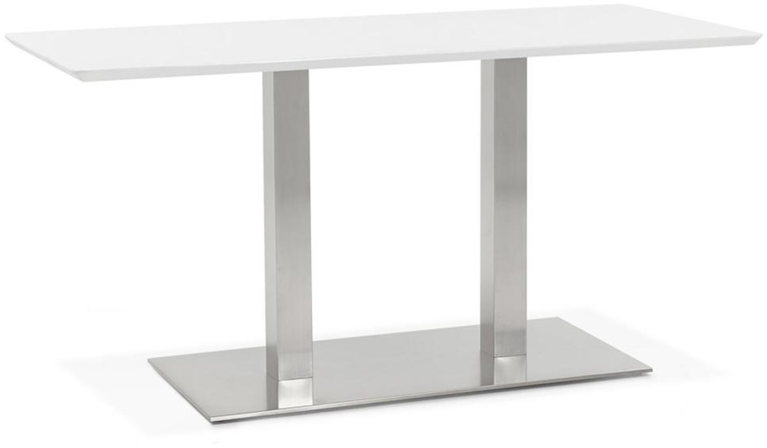 Kadima Design Tisch mit Stahlgestell & Holzplatte. Weiß. 150x70x75 cm Bild 1