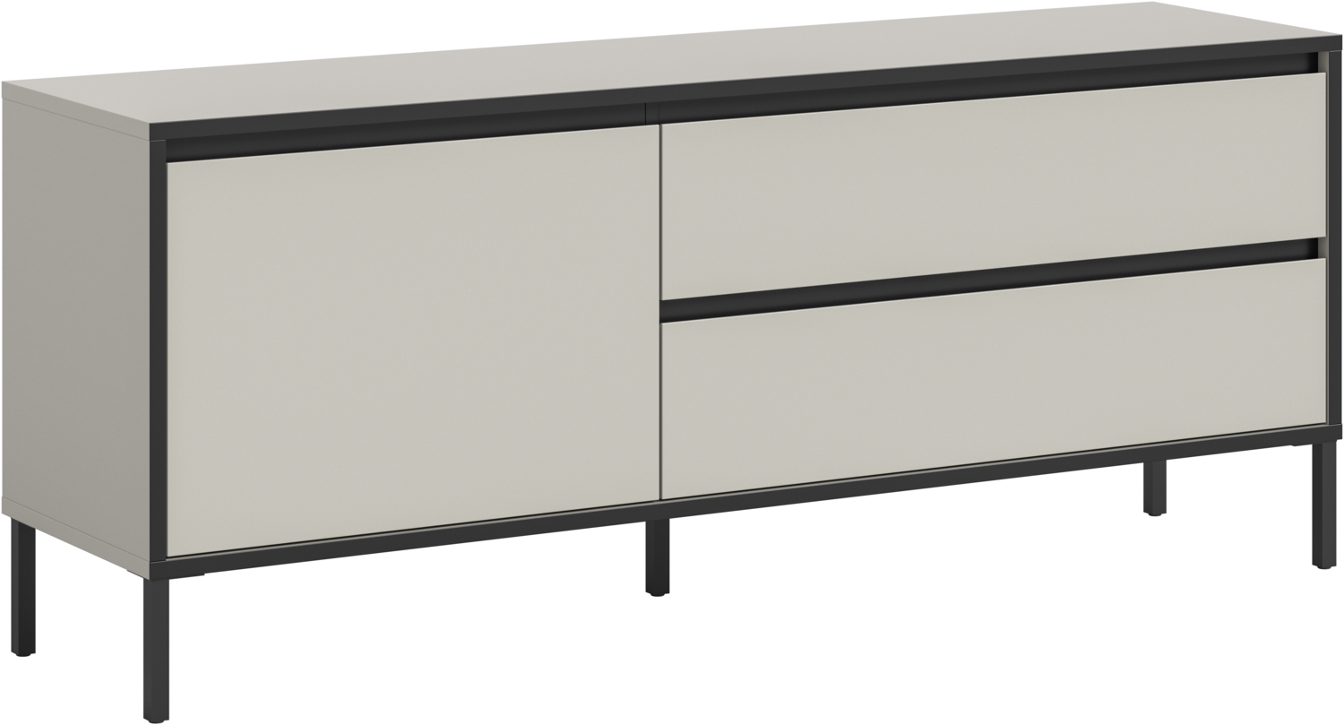 Lowboard B/H/T: 150x62x38 cm in Kaschmir Nachbildung und schwarz Bild 1