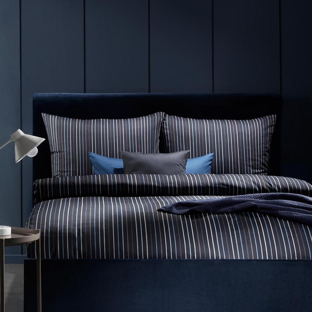 Fleuresse Mako-Satin Bettwäsche Modern Life Mol indigo | 240x220 cm + 2 x 80 x 80 cm Bild 1