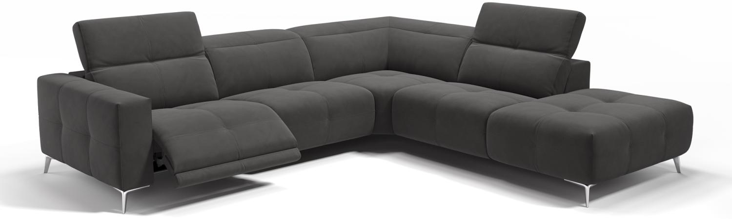 Sofanella Ecksofa MARBELLA Polsterecke Eckcouch Stoffsofa in Dunkelgrau Bild 1