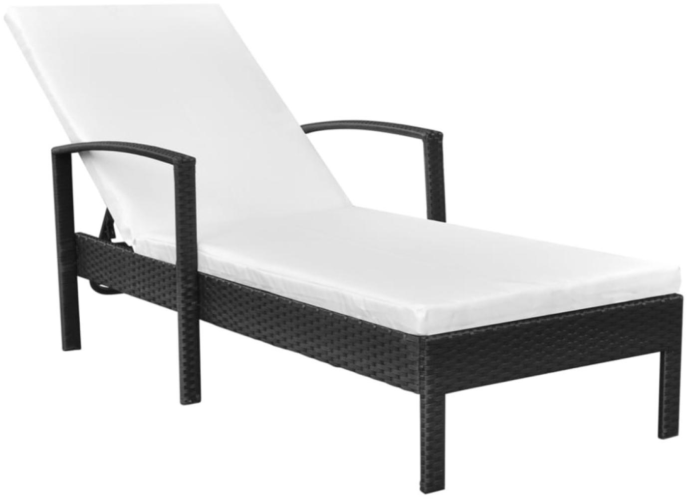 vidaXL Sonnenliege mit Auflage Poly Rattan Schwarz 42942 Bild 1