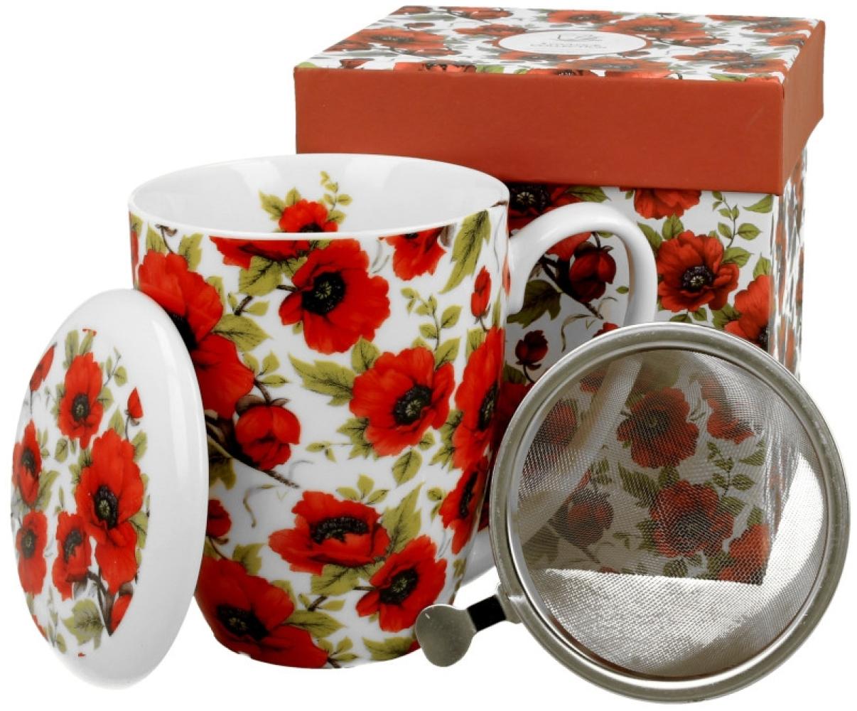 DUO FLORAL Becher 380 ml LINA mit Teesieb, New Bone China Porzellan Bild 1