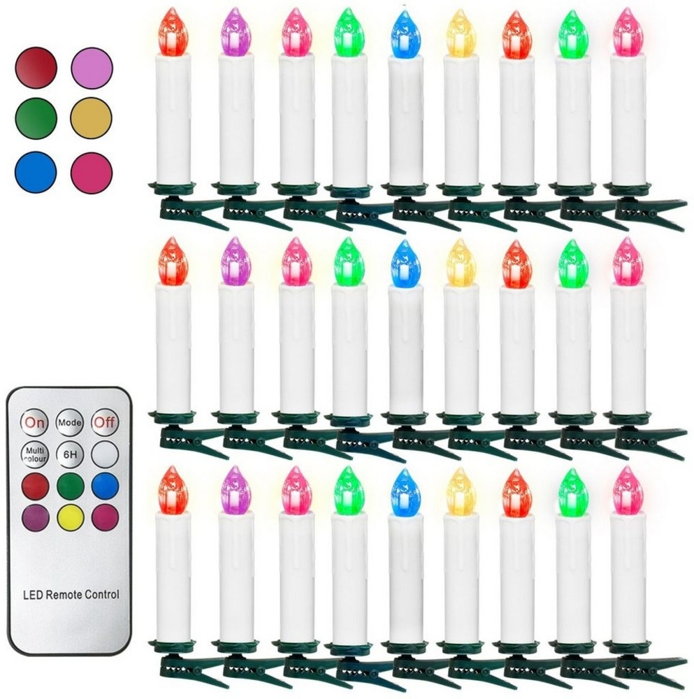 Gotoll LED-Christbaumkerzen CH050BT_W 30/40/50er Weihnachtsbaumkerzen christbaumkerzen kabellos, christbaumschmuck mit Fernbedienung timer 7 Farbwechsel Bild 1