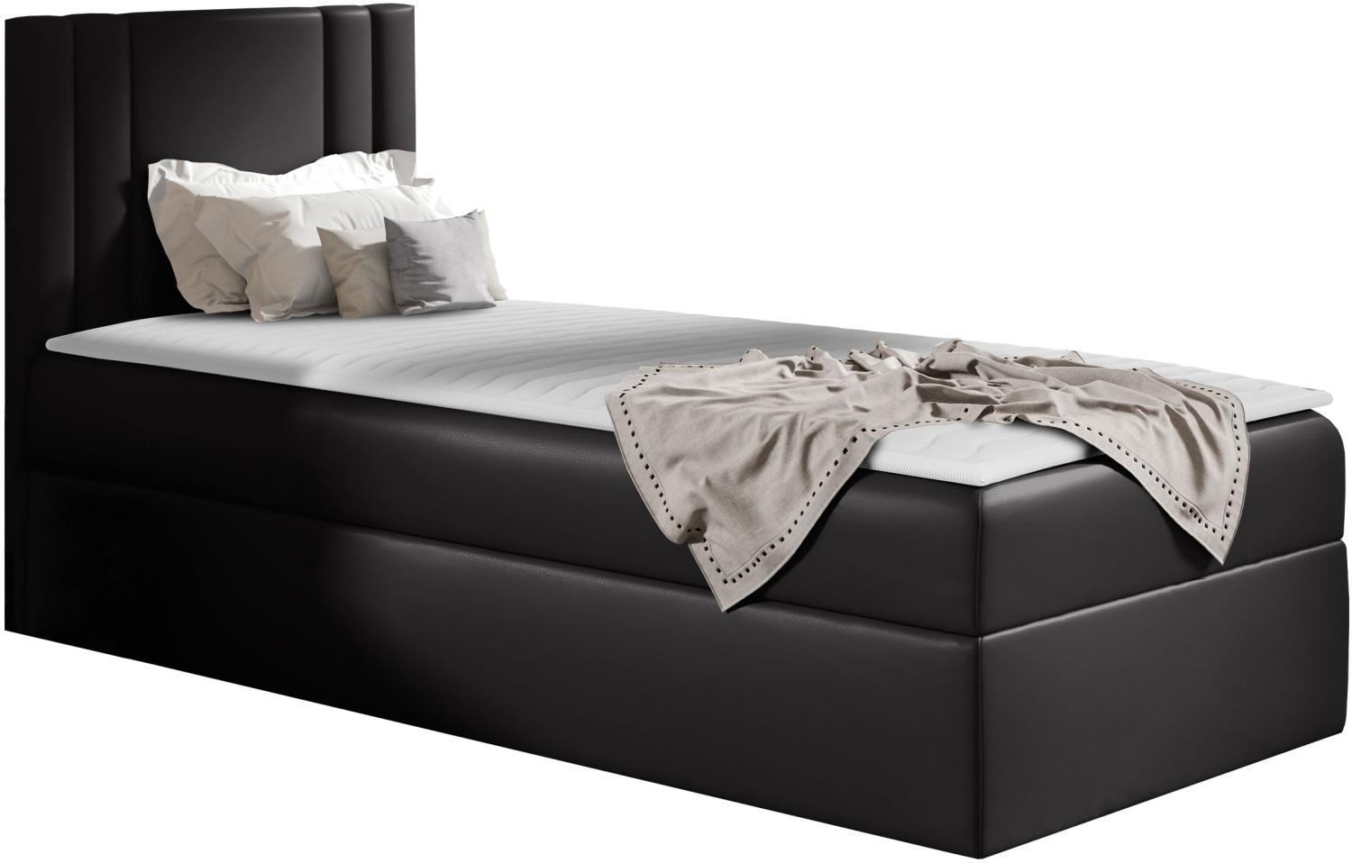 Boxspringbett 'Harlon Mini' rechts,  schwarz 90 x 200 cm Bild 1