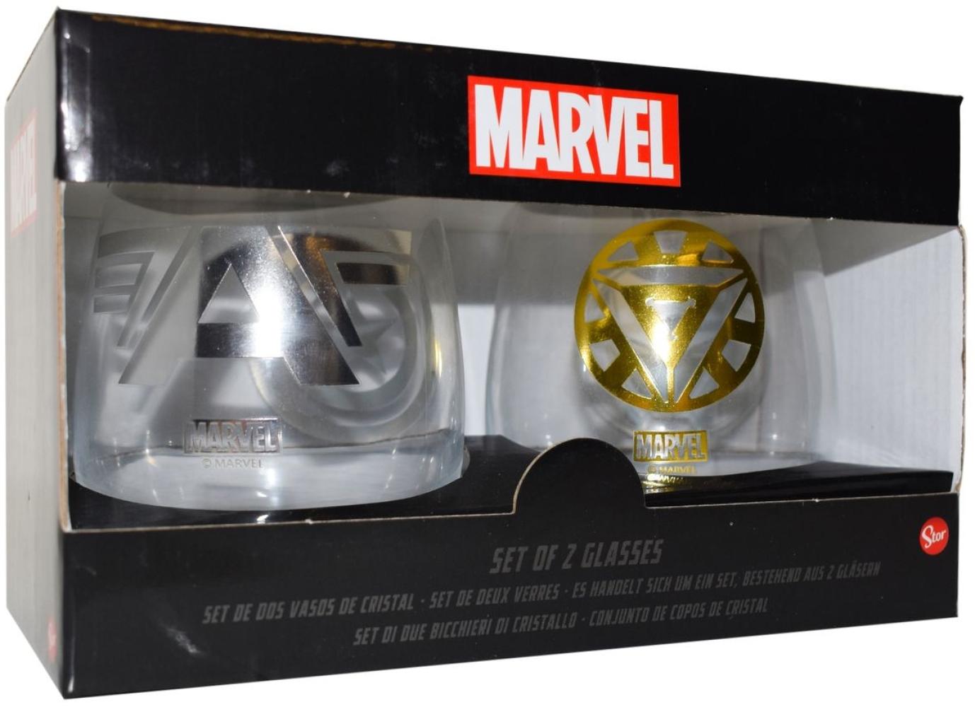 Marvel Avengers Trinkgläser 2er-Set im Geschenkkarton 510 ml Gläser mit Motiv Bild 1