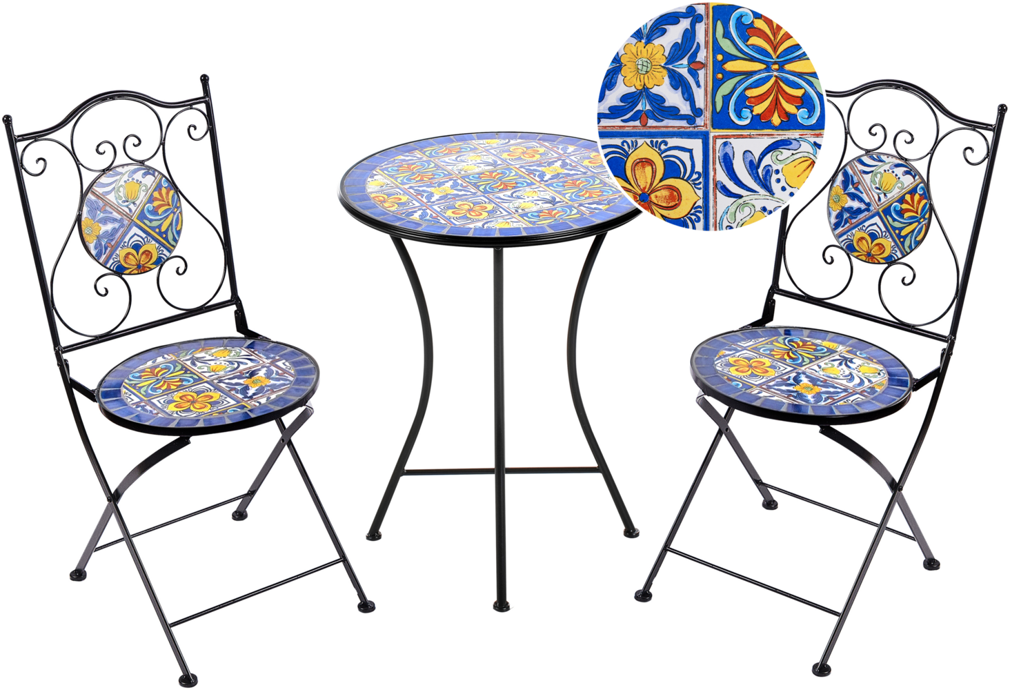 Bistro Set klappbar CORIANO Metall Schwarz Bild 1