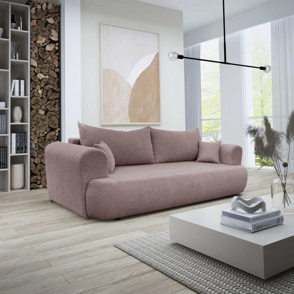 Sofa Schlafsofa 3-Sitzer ANIKE Stoff Now or Never Altrosa Bild 1