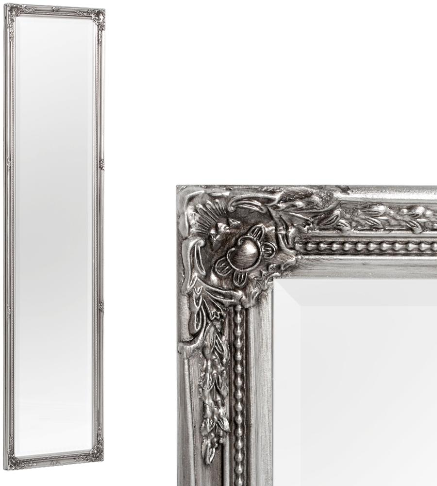 LebensWohnArt Wandspiegel Spiegel GRACY barock Antik-Silber 170x40 cm Bild 1