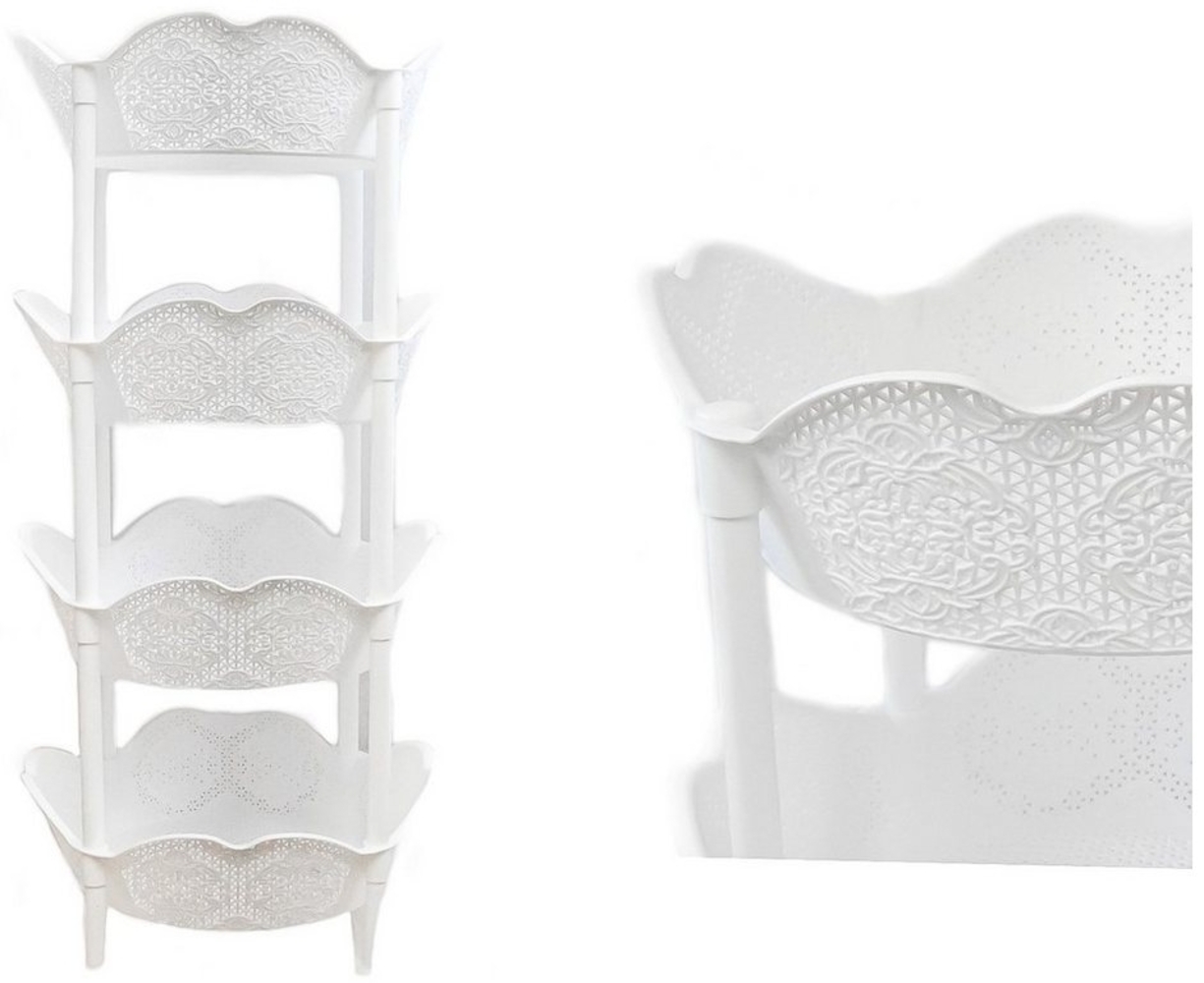 Obst Etagere Ständer Korb stapelbare Aufbewahrungskörbe 39x39x82cm Küchen Organizer 213021 Weiß Bild 1