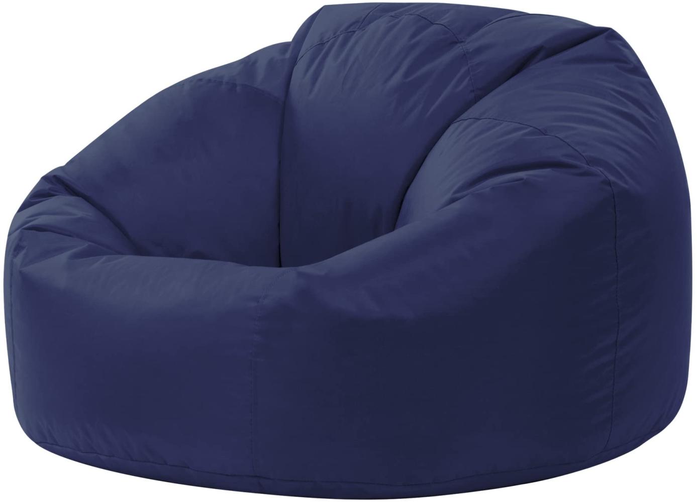 Bean Bag Bazaar Klassischer Sitzsack, Dunkelblau, Sitzsack für Erwachsene Groß, Sitzsack mit Füllung, Indoor Outdoor Sitzkissen Wasserabweisend Bild 1