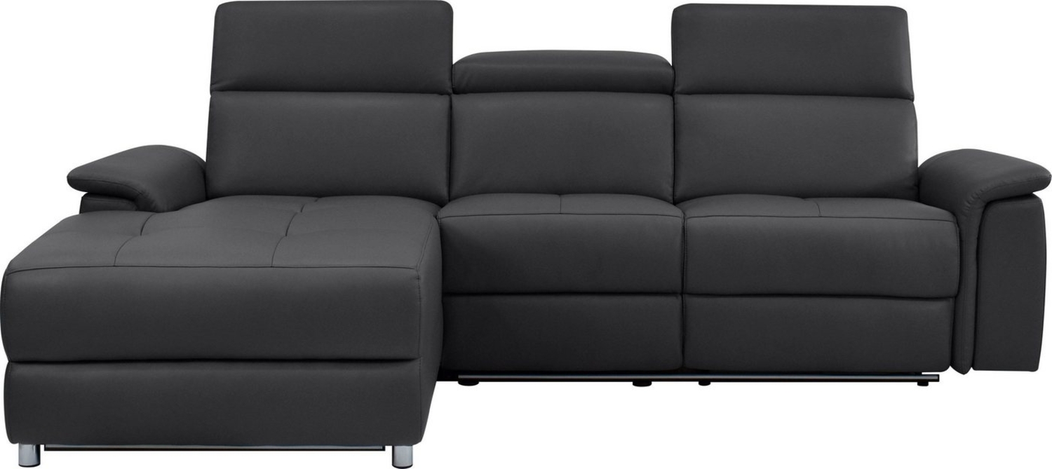 Places of Style Ecksofa Pareli, L-Form, 259cm,m. Recamiere, Echtleder, Kunstleder, Webstoff, man. o. elektr. Relaxfunktion, USB/Kopfteilverstellg u. LED Bild 1