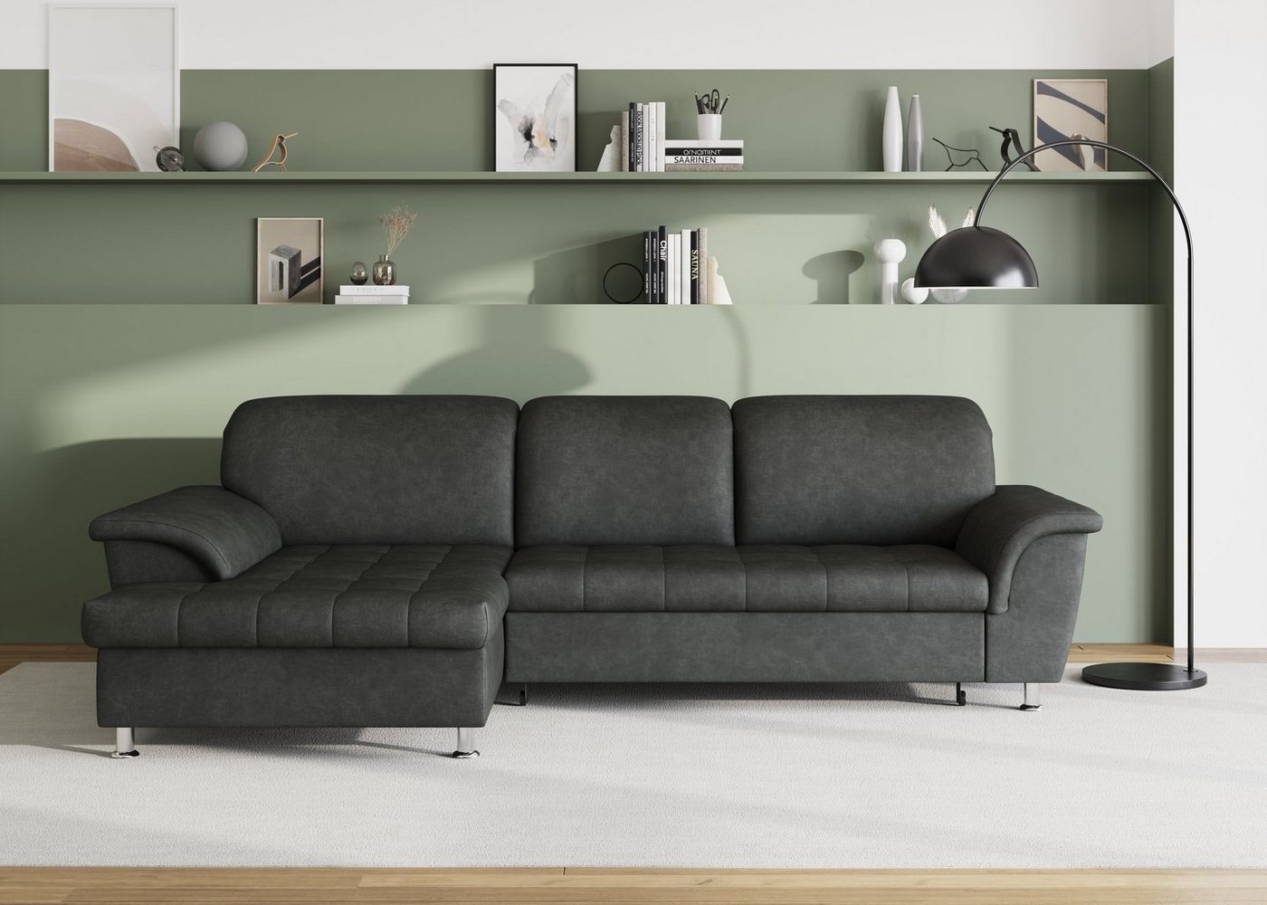 DOMO collection Ecksofa Franzi Steppung im Sitzbereich B7T/H: 278/162/80 cm, L-Form, wahlweise mit Bettfunktion, Bettkasten und Kopfteilverstellung Bild 1