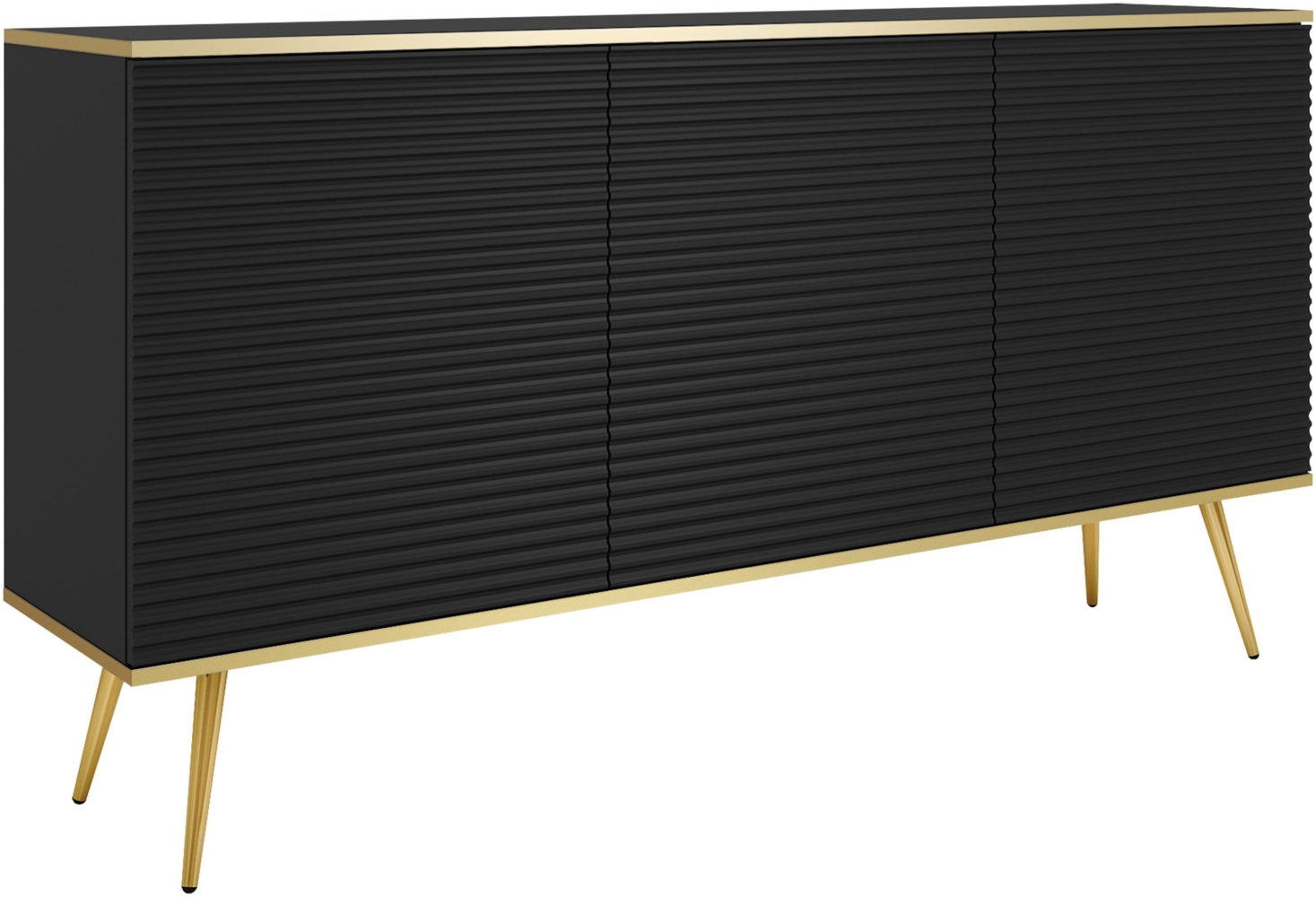 Kommode Orenate MDF K160 (Farbe: Schwarz / Schwarz + Gold) Bild 1