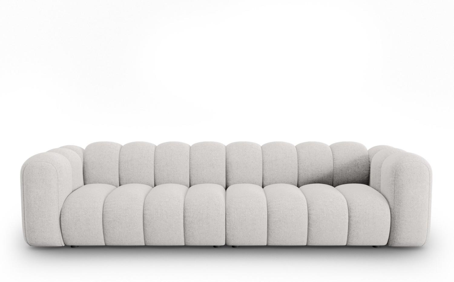 Micadoni Modulares Sofa Lupine 4-Sitzer Chenille Hellgrau Bild 1