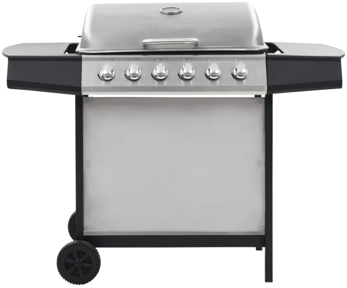 vidaXL Gasgrill, mit 6 Flammen, Edelstahl Silbern, 112 x 54 x 98 cm Bild 1