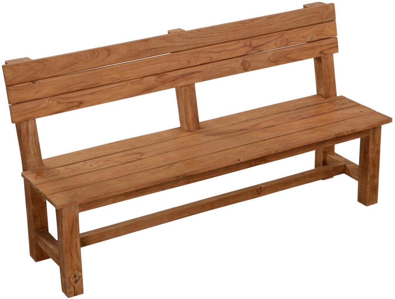 Inko Teakholz-Sitzbank Abacus recyceltes Teak 170x54,5x89,5 cm Gartenbank Holzbank Bild 1