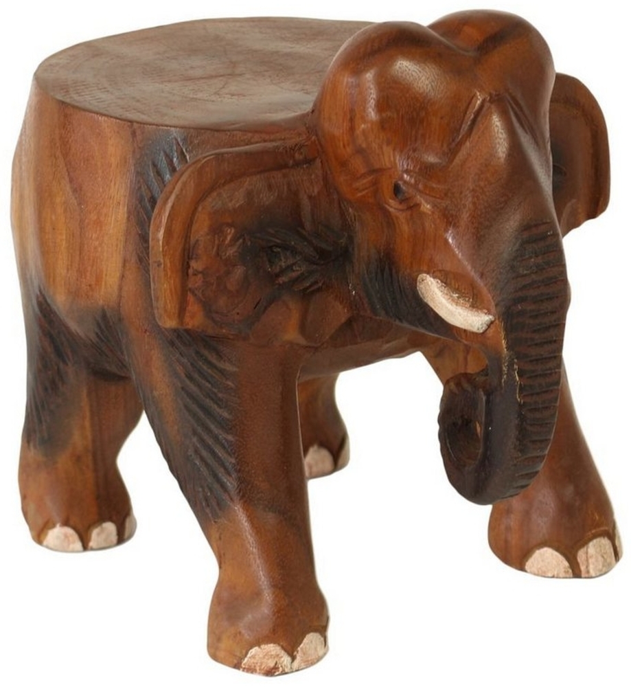 Oriental Galerie Blumenhocker Hocker aus Holz Elefant Klein (1 St) Bild 1