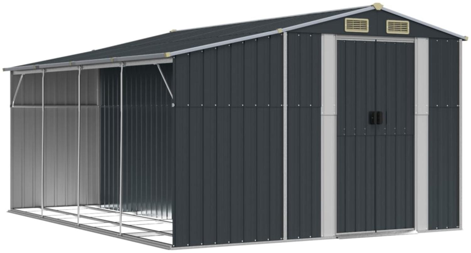 vidaXL Gerätehaus Anthrazit 277x365,5x179 cm Verzinkter Stahl 3188294 Bild 1